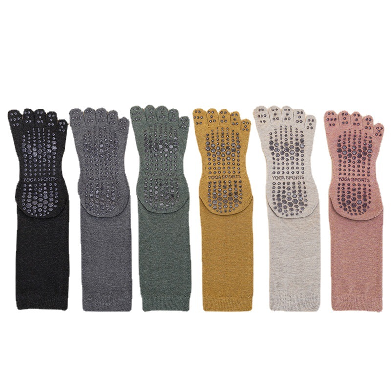Trampoline Park Sock - Women's Mid-Tube Yoga Socks with Fingers