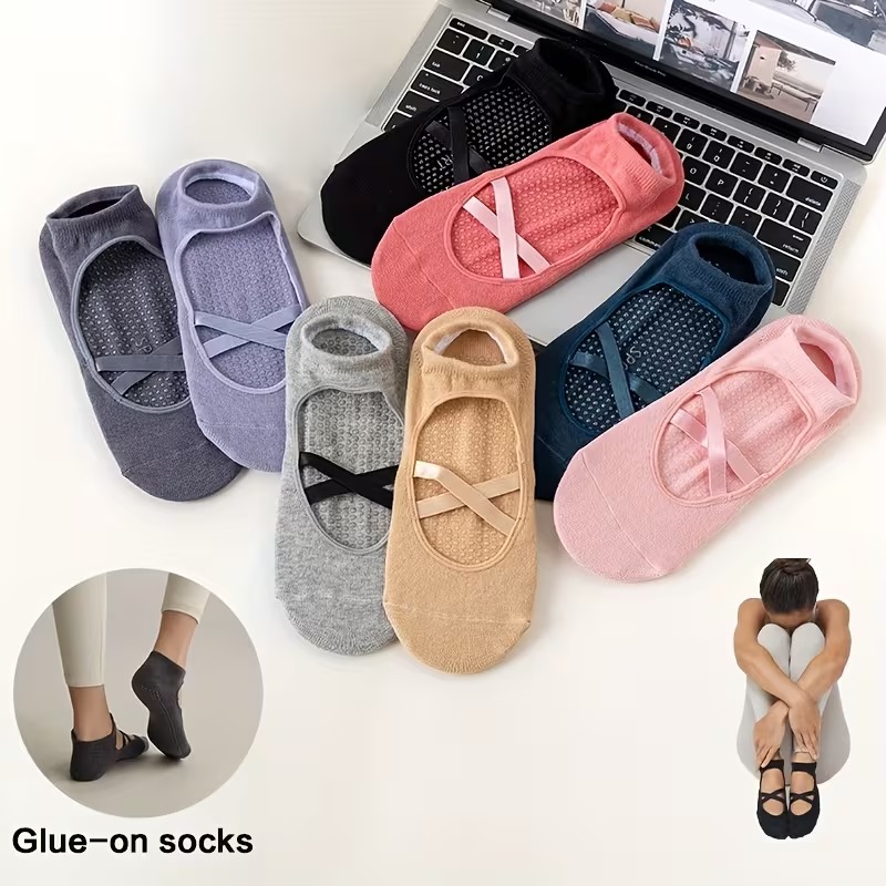 Trampoline Park Sock - 1-2 Pairs Women's Non-Slip Yoga Socks