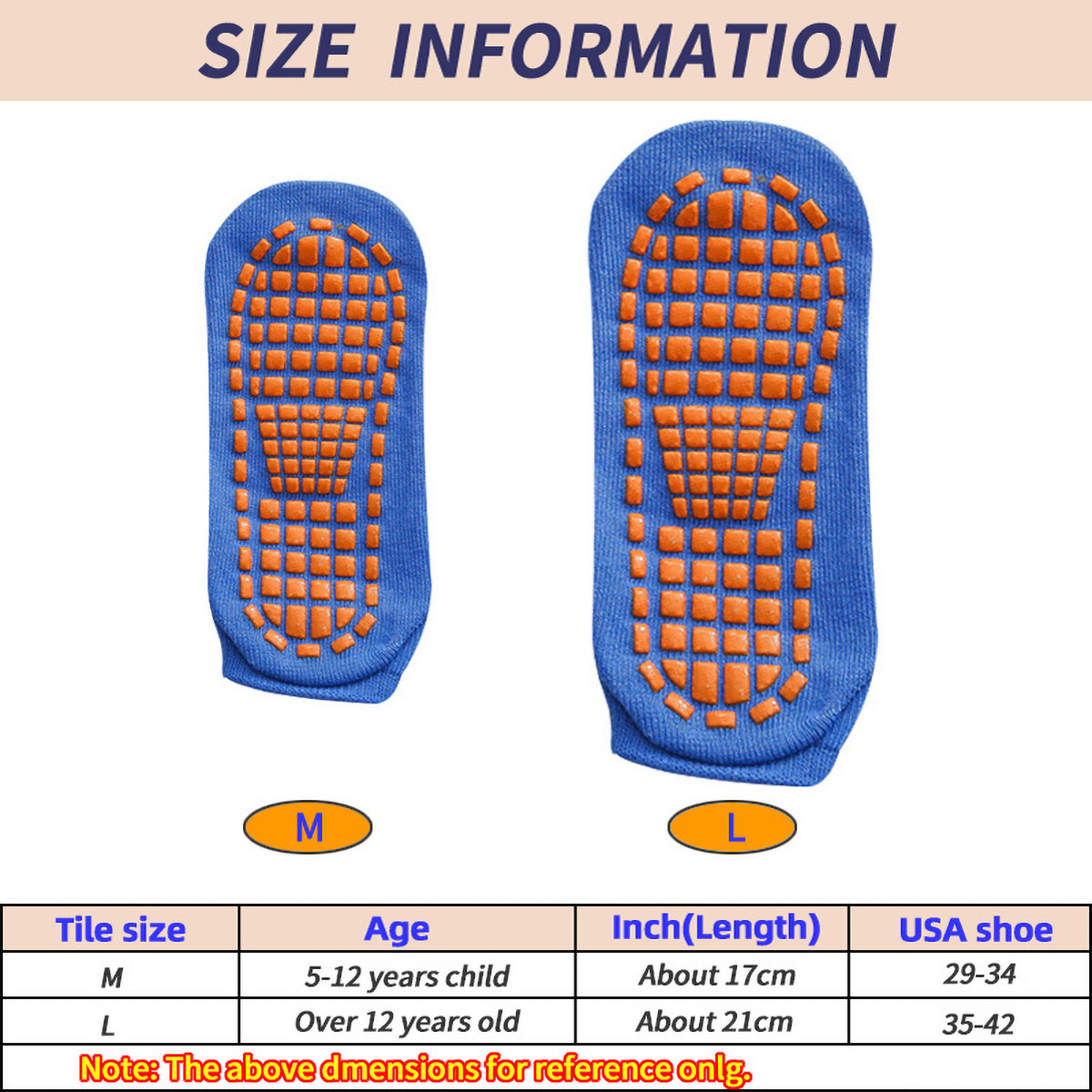 1/4 Pairs Unisex Silicone Non  - Trampoline Park Sock 评论和价格